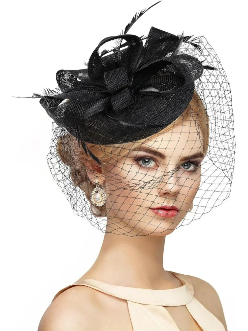 Vintage 20s Derby Fascinator Hat with Hair Clip - Kentucky Attire for Women